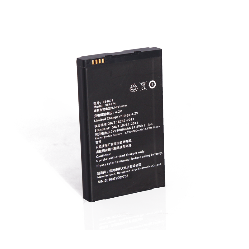 3.7V 4000mAh寬溫聚合物鋰電池，記錄儀備用鋰電池